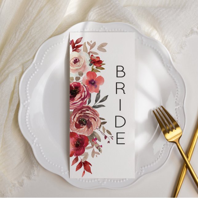 Rose mit Rot-Rot-Blüte reserviert Sitzplätze Menükarte (Von Creator hochgeladen)