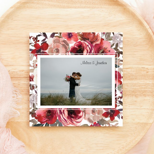 Rose mit Roter Blüte Hochzeit nur verheiratet Ankündigung (Von Creator hochgeladen)