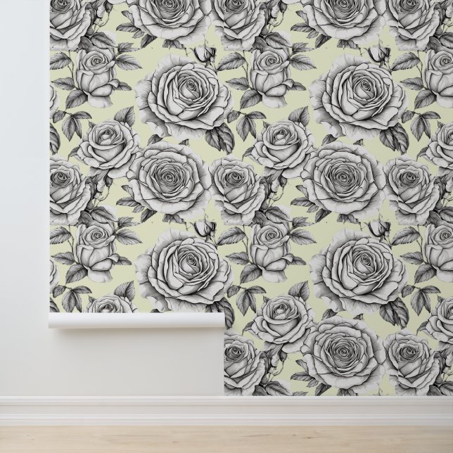 Rose mit schälligem Untergrundmuster Tapete (Anwendung)