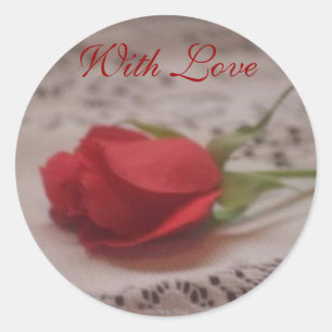 Rose mit Spitze, mit Liebe, Foto vorbei: TEYoung Runder Aufkleber
