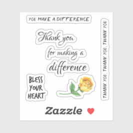 Rose mit vielen Dank für die Erstellung von Anführ Aufkleber