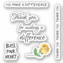 Rose mit vielen Dank für die Erstellung von Anführ Aufkleber
