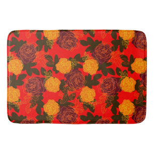 Rose modern fett rot badematte