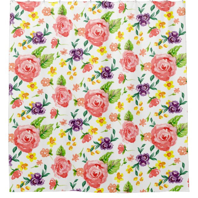 Rose Moderne Malereien Duschvorhang (Vorderseite)