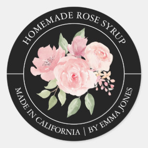 Rose Modernes Label Runder Aufkleber