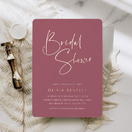 Rose | Modernes Minimalistisches Script-Brautparty Folieneinladung