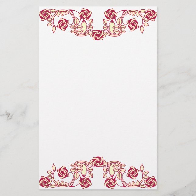Rose Motif Briefpapier (Vorderseite)