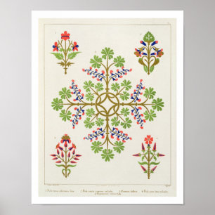 Rose Motiv Tapete Design, gedruckt von M. & N. Ha Poster