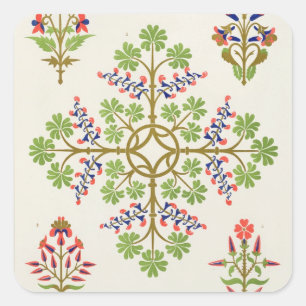 Rose Motiv Tapete Design, gedruckt von M. & N. Ha Quadratischer Aufkleber