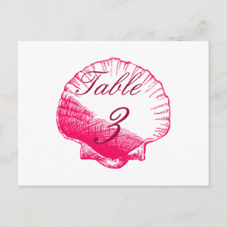 Rose Muscheln Beach Wedding Tischnummer Cards