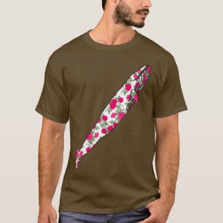 Rose Muster Blauer Whale Aufstieg T-Shirt