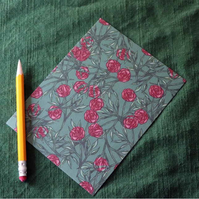 Rose Muster Rose Muster Muster Blumenkunst Blume Postkarte (Von Creator hochgeladen)