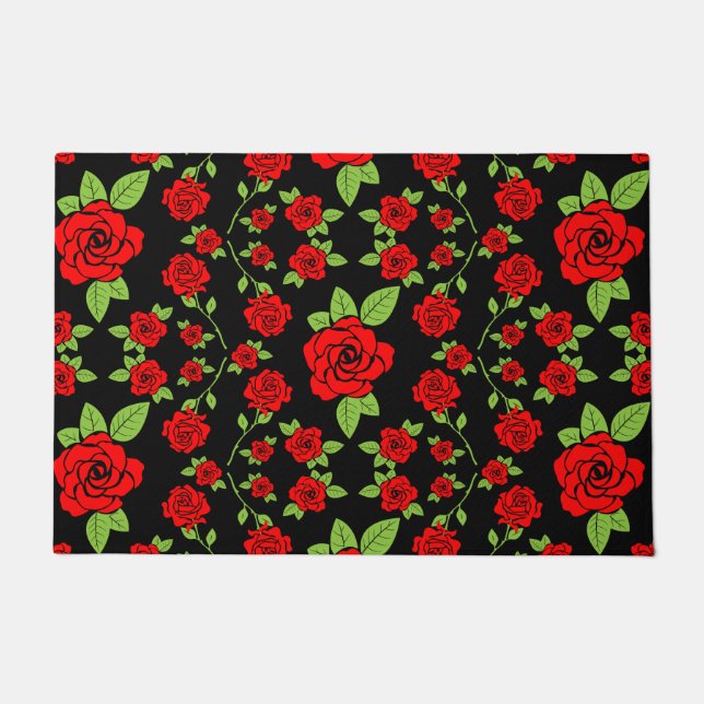 Rose Muster Zuhause Geschenke Fußmatte (Vorderseite)