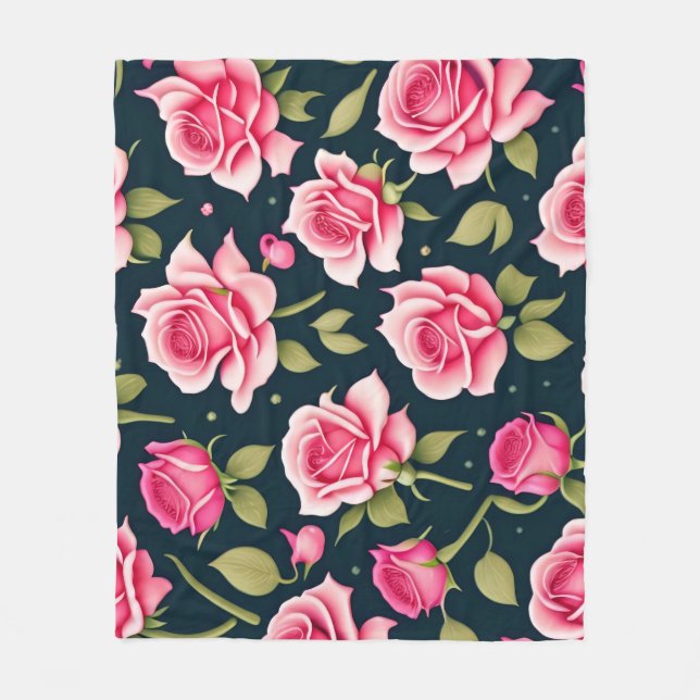 Rose Nahtlose Muster Valentinstag Fleece Leere (Vorderseite)