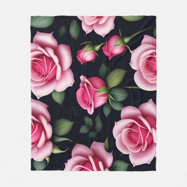 Rose Nahtlose Muster Valentinstag Fleece Leere (Vorderseite)