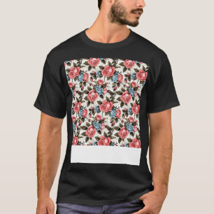 Rose Nahtloses Muster Hübsche Blume Blüten T-Shirt