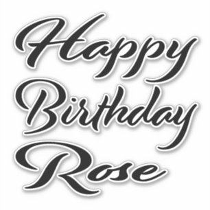 Rose Name Vorname black Sticker Geburtstag