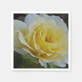 Rose Napkins, weiß und gelb Serviette