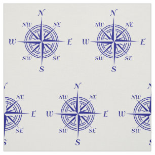 Rose "Navy Blue on White Coastal" Stoff