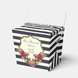 Rose Navy Blue Strips und Gold Fevor Boxes Geschenkschachtel