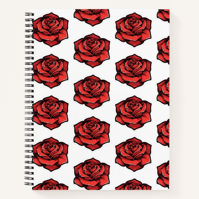Rose-Notebook mit Graphpapier Notizbuch (Vorderseite)