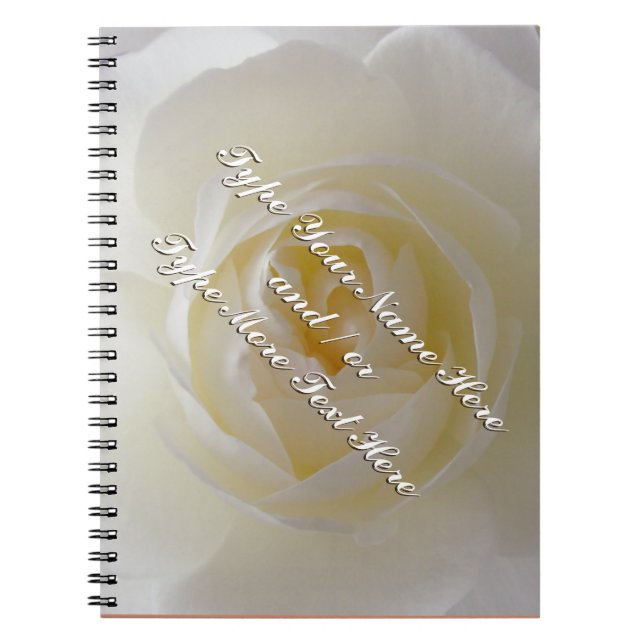 Rose Notebook personalisieren Romantisches Weißbuc Notizblock (Vorderseite)