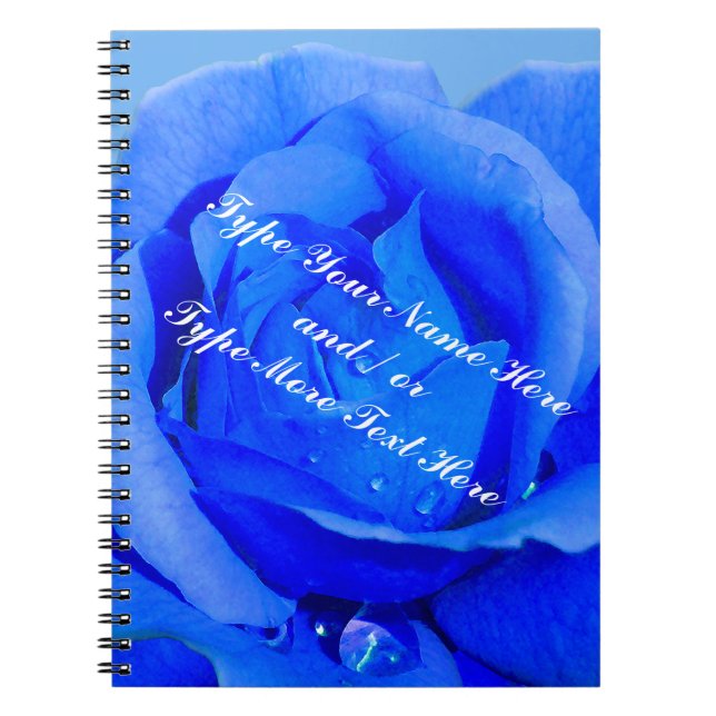Rose Notebook Personalisiert Blue Rose Jounalbook Notizblock (Vorderseite)