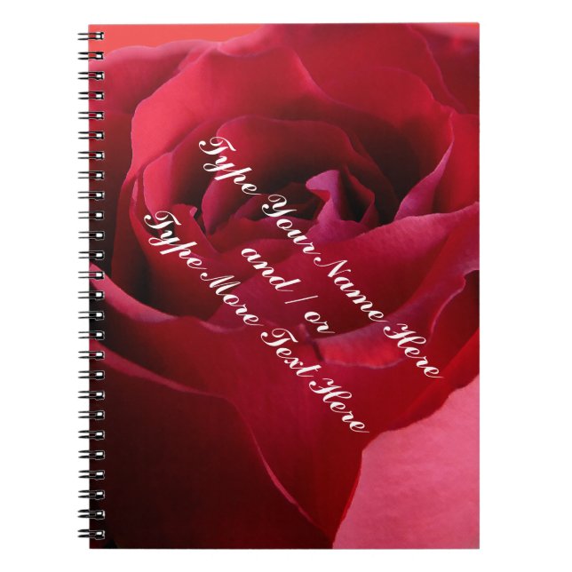 Rose Notebook Personalisiert Romantische Rose Notizblock (Vorderseite)
