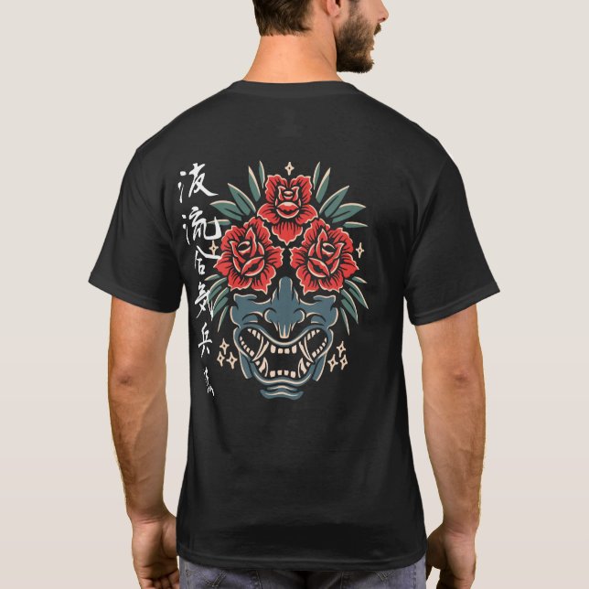 Rose Oni Kanji T-Shirt (Rückseite)