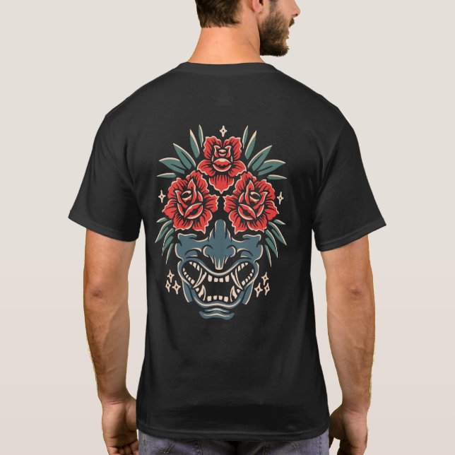 Rose Oni Maske T-Shirt (Rückseite)