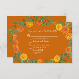 Rose Orange & Rust Fall Peony Einladung