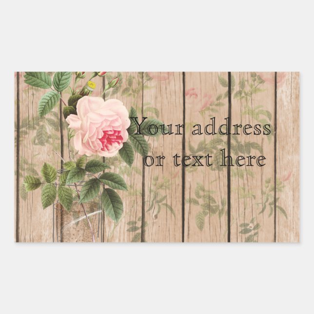 Rose Orleans Ecru Mason Jar und Affodils Rechteckiger Aufkleber (Vorderseite)