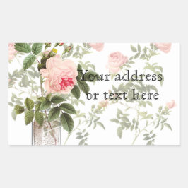 Rose Orleans White Mason Jar und Affodils Rechteckiger Aufkleber