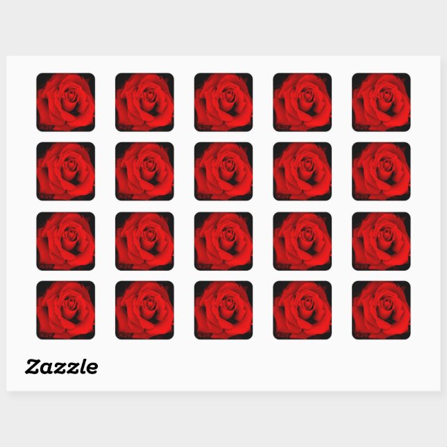Rose Osaka：Square Seal Quadratischer Aufkleber (Blatt)