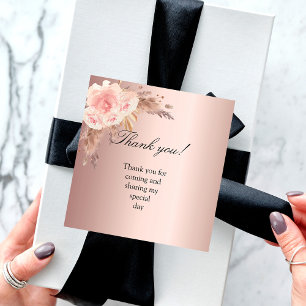 Rose Pampas gras blush danke Mitteilungskarte