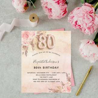 Rose Pampas Gras zum 80. Geburtstag Flyer