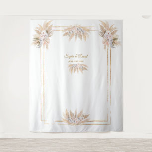 Rose Pampas Grass Foto Stand Wandteppich