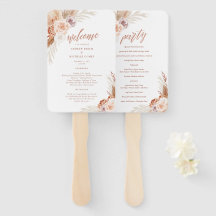 Rose Pampas Terracotta Palm Wedding Programm