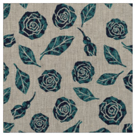 Rose Pandora - Navy Teal Stoff
