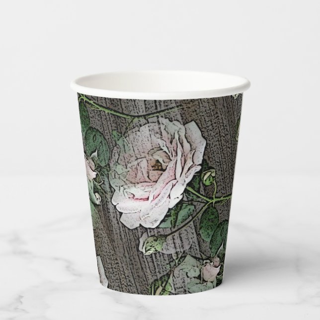 Rose Papier-Cup Pappbecher (Rückseite)