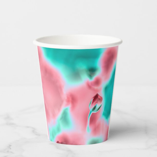 Rose-Papiertasse Pappbecher (Vorderseite)