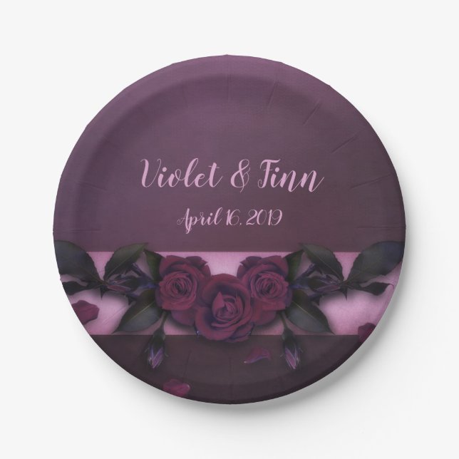 Rose Pappteller (Vorderseite)