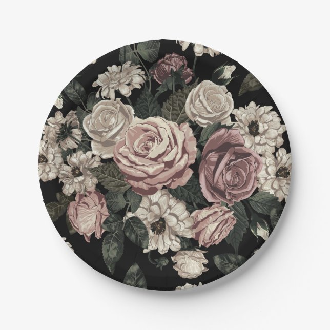 Rose Pappteller (Vorderseite)