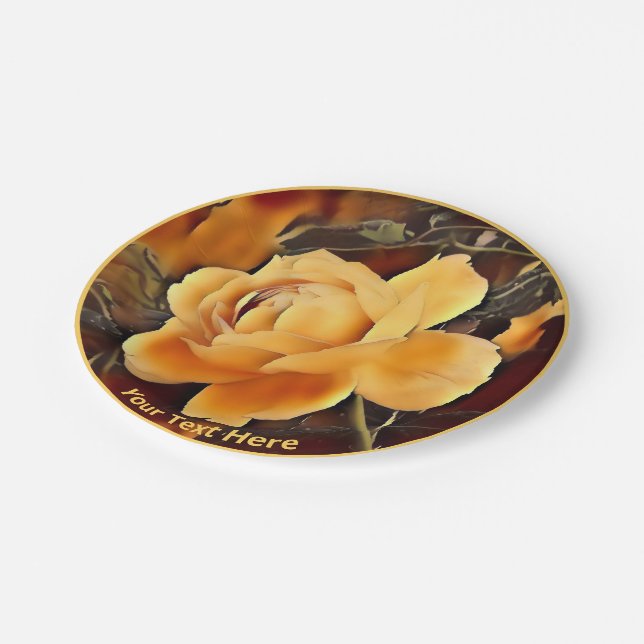 Rose Pappteller (Schrägansicht)