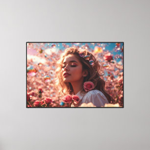 Rose Paradies Stretched Canvas Print Leinwanddruck