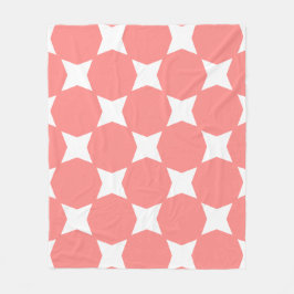 Rose Pastell & White Star Design Fleecedecke