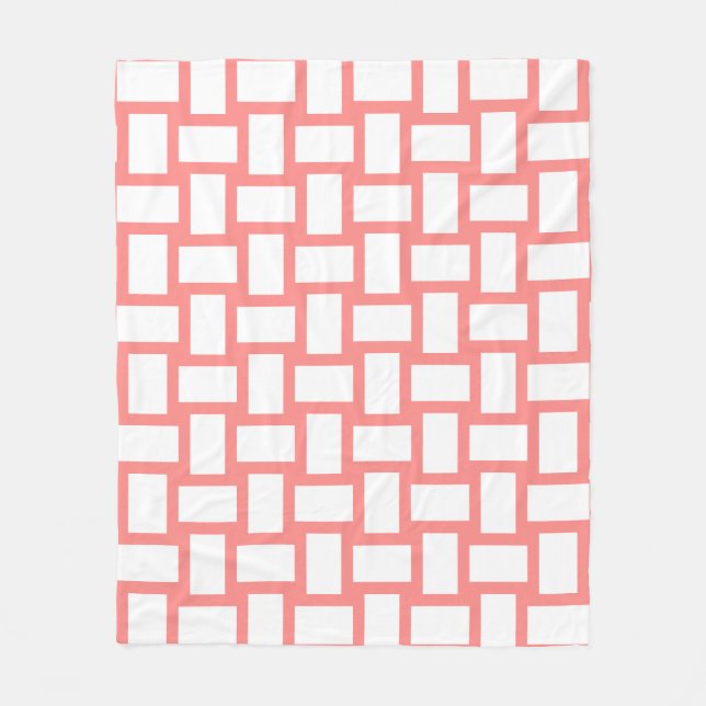 Rose Pastell & White Weave Design Fleecedecke (Vorderseite)