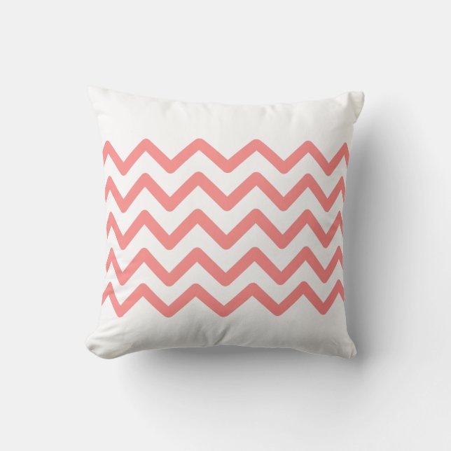 Rose Pastellfarben Zigzag Muster Design Kissen (Vorderseite)