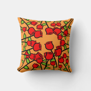 Rose Pattern Kissen Kissen Safran