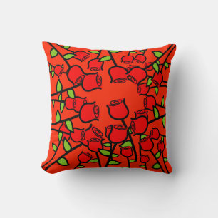 Rose Pattern Kissen Rot Kissen